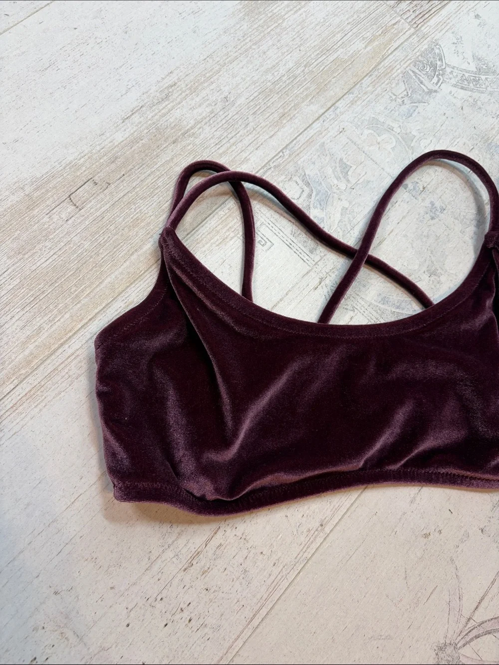 Pink Victorias Secret Purple Velvet Bikini Top Size Large